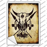 Burning Skull Novelty Rectangle Sticker Decal