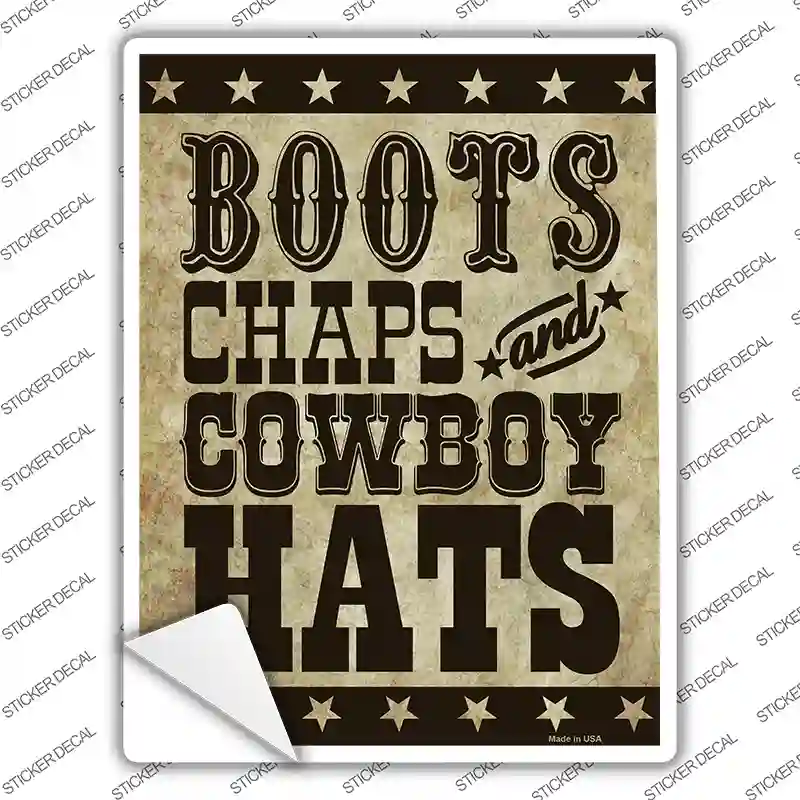 Boots Chaps Cowboy Hats Novelty Rectangle Sticker Decal