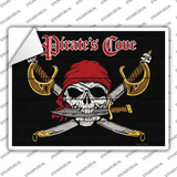 Pirates Cove Skull Novelty Rectangle Sticker Decal
