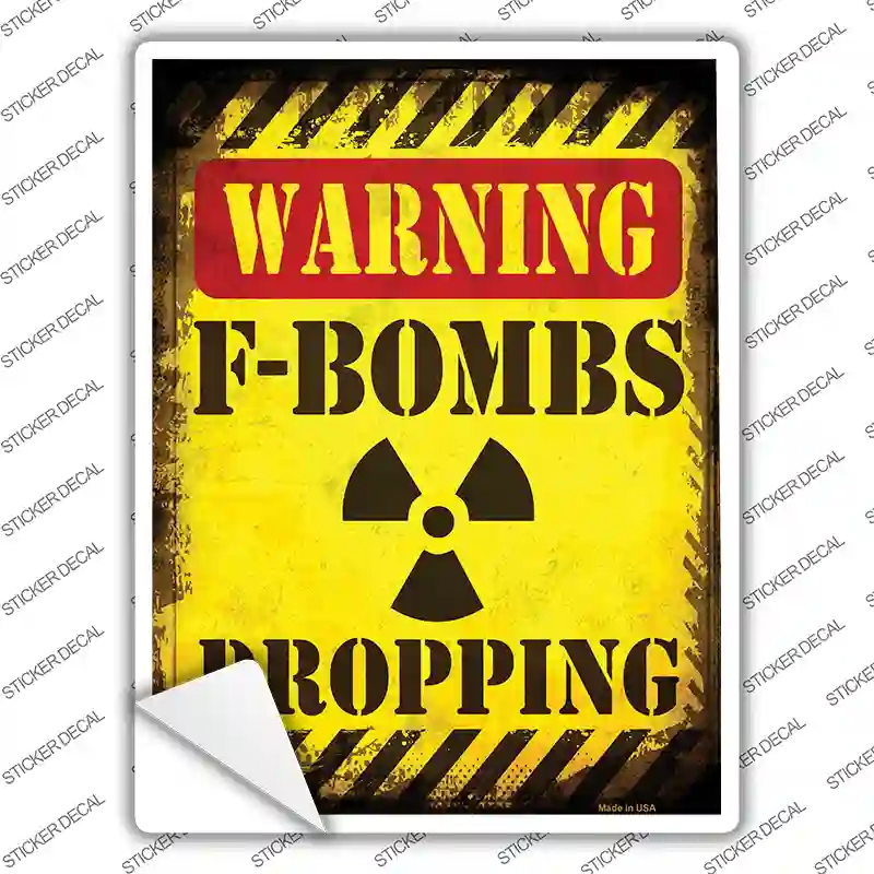 F Bombs Dropping Novelty Rectangle Sticker Decal