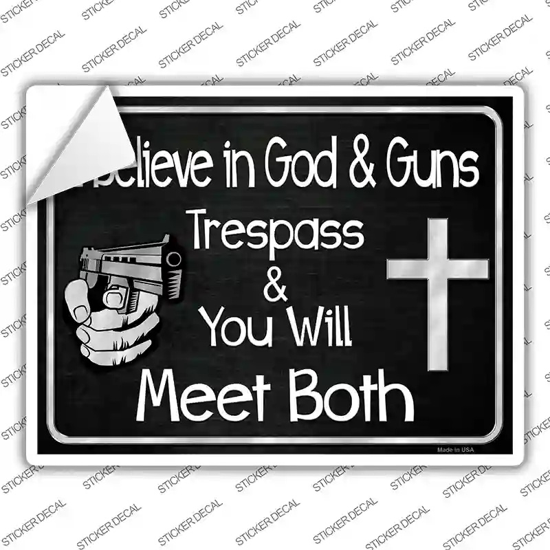 God And Guns Novelty Rectangle Sticker Decal
