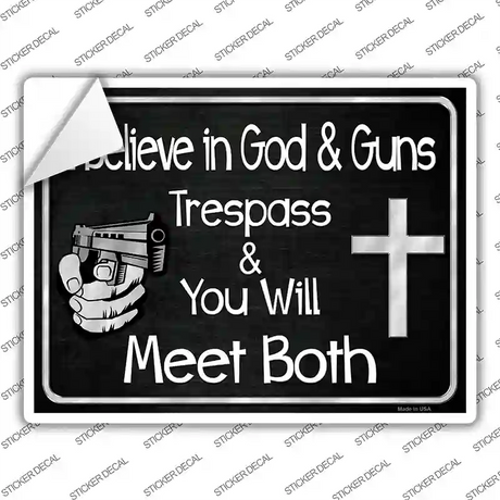 God And Guns Novelty Rectangle Sticker Decal