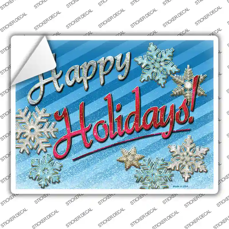Happy Holidays Novelty Rectangle Sticker Decal