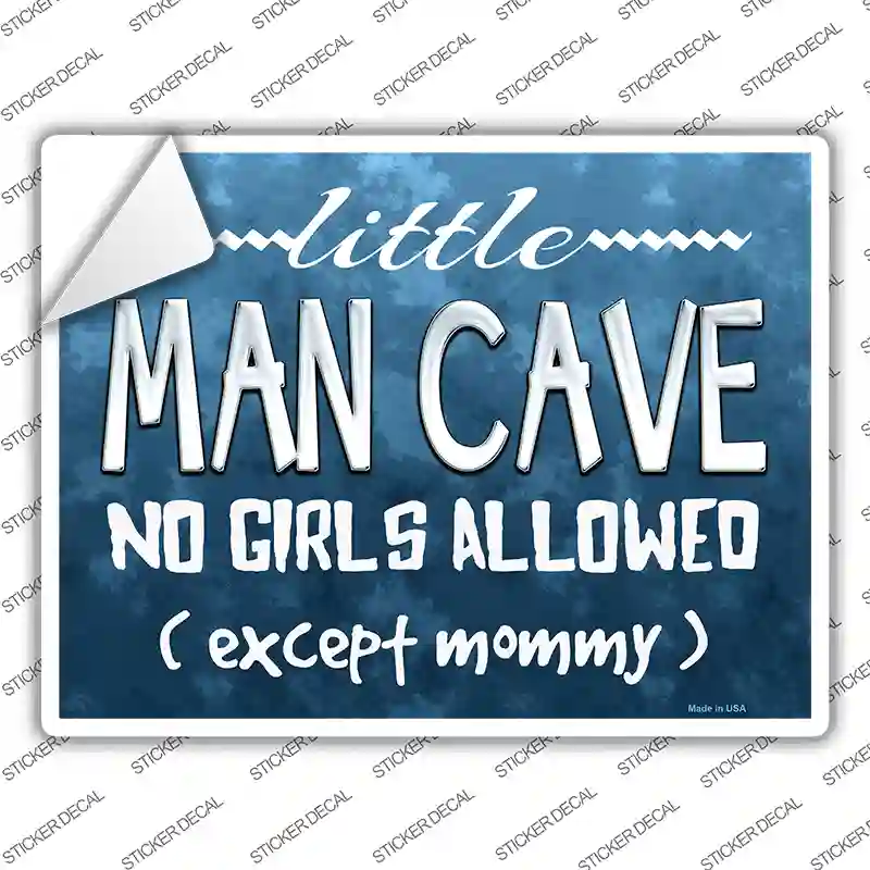 Little Man Cave Novelty Rectangle Sticker Decal