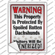 Protected By Dachshund Novelty Rectangle Sticker Decal