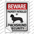 Dachshund Security Novelty Rectangle Sticker Decal