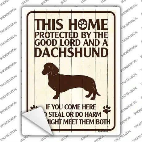 Dachshund Protected Novelty Rectangle Sticker Decal