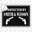 Protected by Smith and Wesson Novelty Rectangle Sticker Decal
