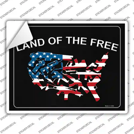 Land Of The Free Novelty Rectangle Sticker Decal