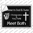I Believe In God and Guns Novelty Rectangle Sticker Decal