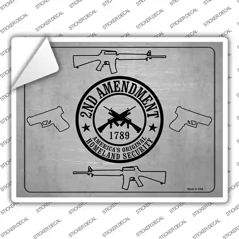 2nd Amendment Shield With Guns Novelty Rectangle Sticker Decal