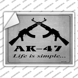 AK-47 Life Is Simple Novelty Rectangle Sticker Decal