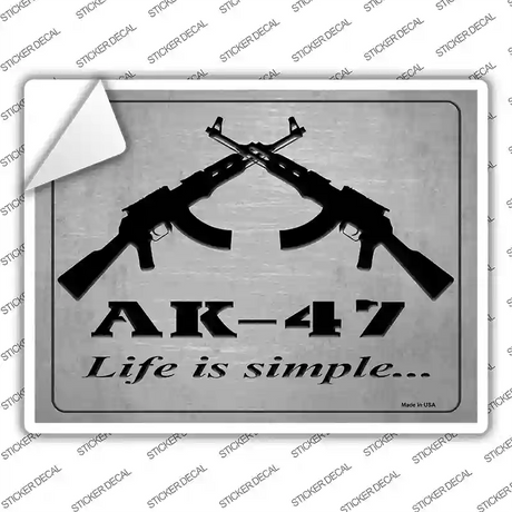 AK-47 Life Is Simple Novelty Rectangle Sticker Decal