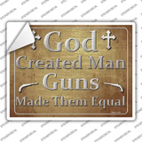 God Created Man Guns Made Them Equal Novelty Rectangle Sticker Decal