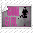 Gun Girl Novelty Rectangle Sticker Decal