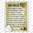 Dog Rules Novelty Rectangle Sticker Decal
