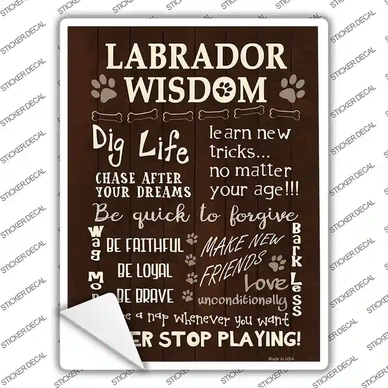 Labrador Wisdom Novelty Rectangle Sticker Decal