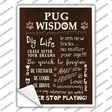Pug Wisdom Novelty Rectangle Sticker Decal