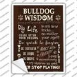 Bulldog Wisdom Novelty Rectangle Sticker Decal