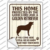 Golden Retriever Protected Novelty Rectangle Sticker Decal