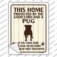 Pug Protected Novelty Rectangle Sticker Decal