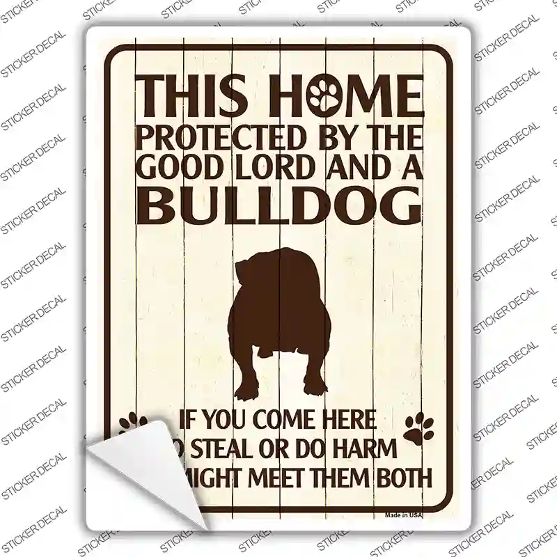 Bulldog Protected Novelty Rectangle Sticker Decal
