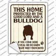 Bulldog Protected Novelty Rectangle Sticker Decal