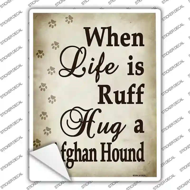 Hug A Afghan Hound Novelty Rectangle Sticker Decal