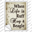 Hug A Beagle Novelty Rectangle Sticker Decal