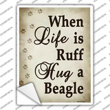 Hug A Beagle Novelty Rectangle Sticker Decal