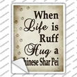 Hug A Chinese Shar Fei Novelty Rectangle Sticker Decal
