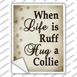 Hug A Collie Novelty Rectangle Sticker Decal