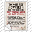Non-Pet Owners Saint Bernard Novelty Rectangle Sticker Decal