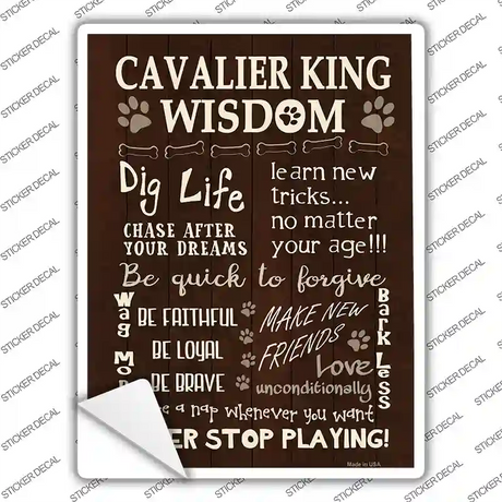 Cavalier King Wisdom Novelty Rectangle Sticker Decal