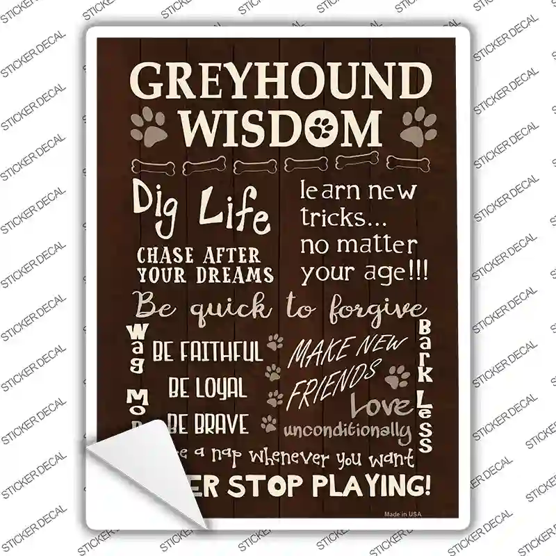 Greyhound Wisdom Novelty Rectangle Sticker Decal