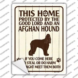 Protected By An Afghan Hound Novelty Rectangle Sticker Decal