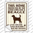 Protected By A Beagle Novelty Rectangle Sticker Decal
