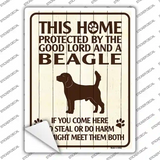 Protected By A Beagle Novelty Rectangle Sticker Decal
