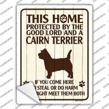 Protected By A Cairn Terrier Novelty Rectangle Sticker Decal