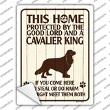 Protected By A Cavalier King Novelty Rectangle Sticker Decal