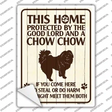 Protected By A Chow Chow Novelty Rectangle Sticker Decal