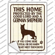 Protected By A German Shepherd Novelty Rectangle Sticker Decal