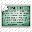 House Rules Green Distressed Novelty Rectangle Sticker Decal