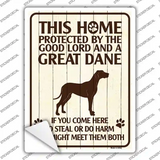Protected By A Great Dane Novelty Rectangle Sticker Decal