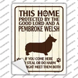 Protected By A Pembroke Welsh Novelty Rectangle Sticker Decal