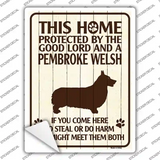 Protected By A Pembroke Welsh Novelty Rectangle Sticker Decal