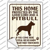 Protected By A Pitbull Novelty Rectangle Sticker Decal