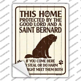Protected By A Saint Bernard Novelty Rectangle Sticker Decal