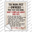 Non-Pet Owners Our Cats Novelty Rectangle Sticker Decal