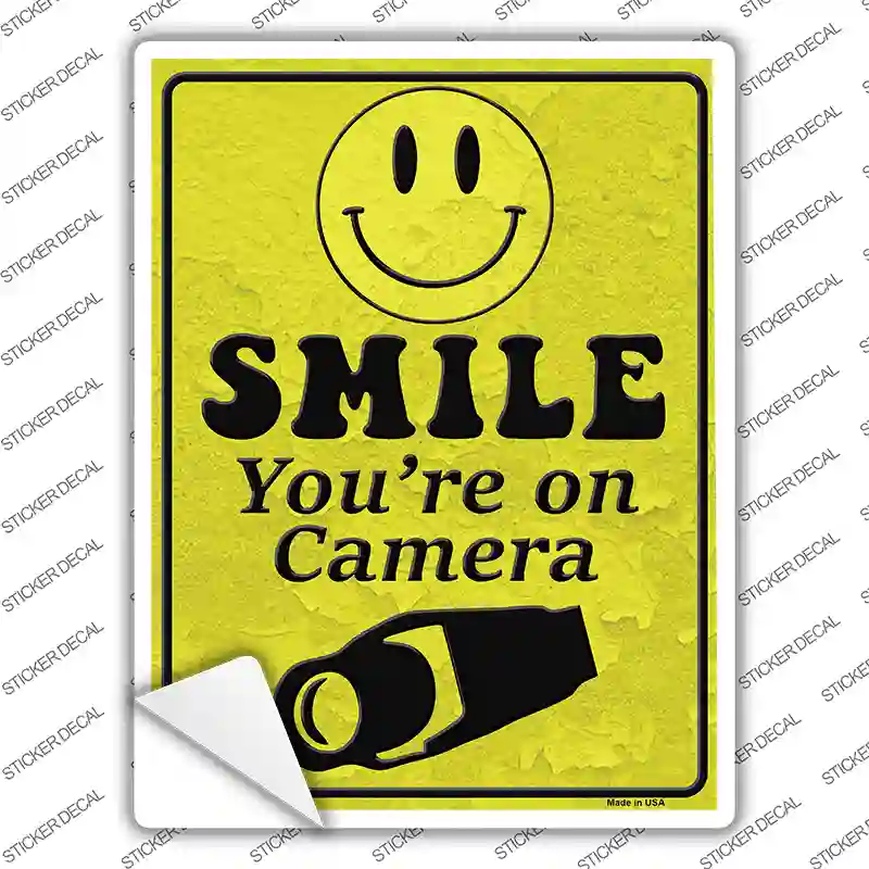 Smile Youre On Camera Novelty Rectangle Sticker Decal